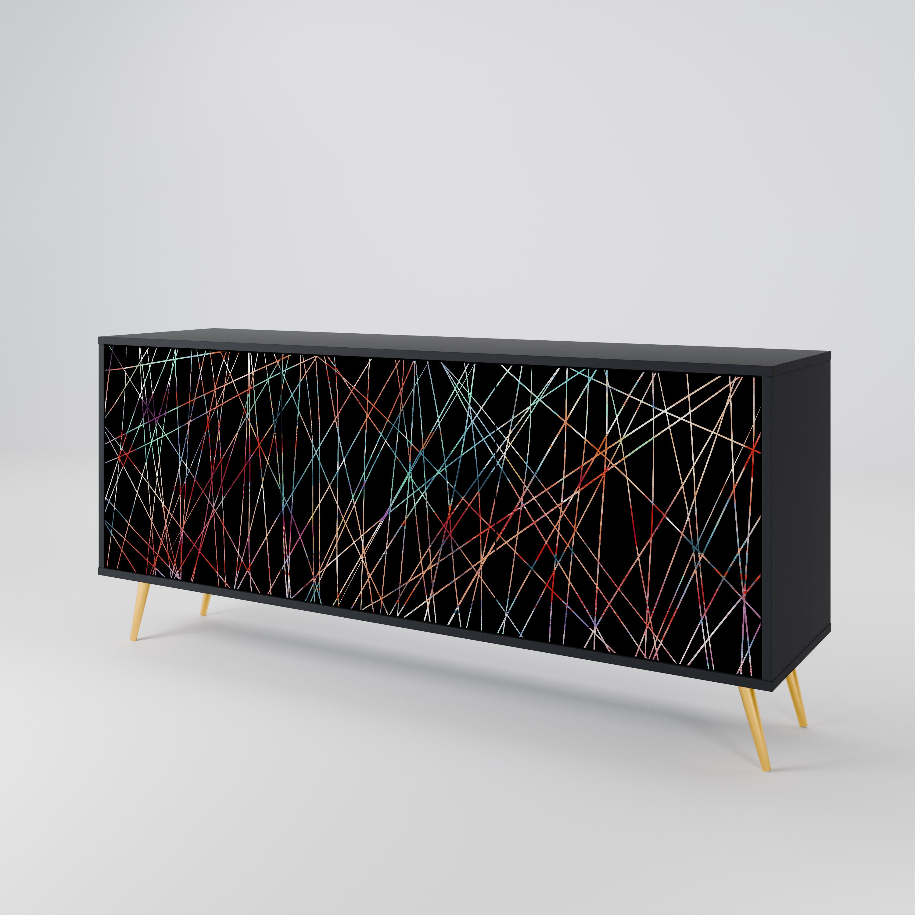 LUMINOUS SNARE 3-Door Sideboard in Black Finish