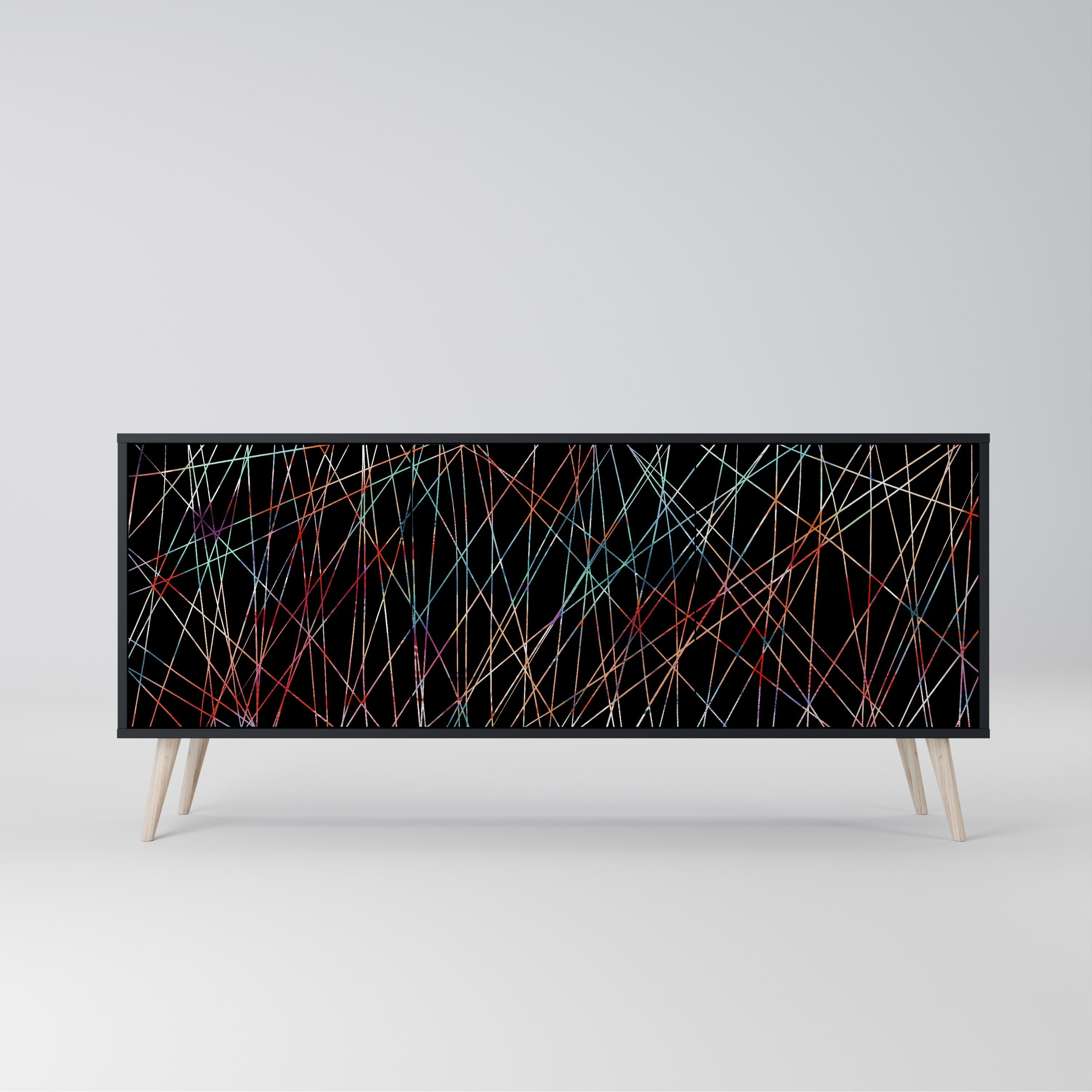 LUMINOUS SNARE 3-Door Sideboard in Black Finish