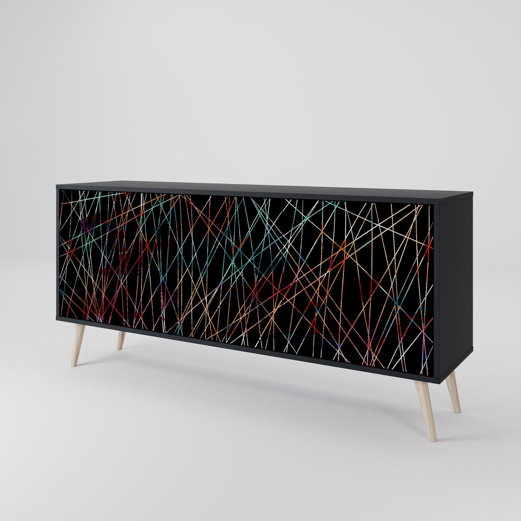 LUMINOUS SNARE 3-Door Sideboard in Black Finish