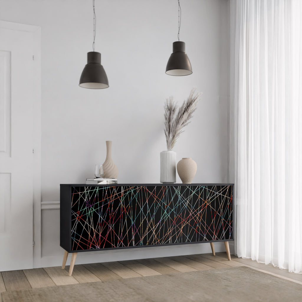 LUMINOUS SNARE 3-Door Sideboard in Black Finish