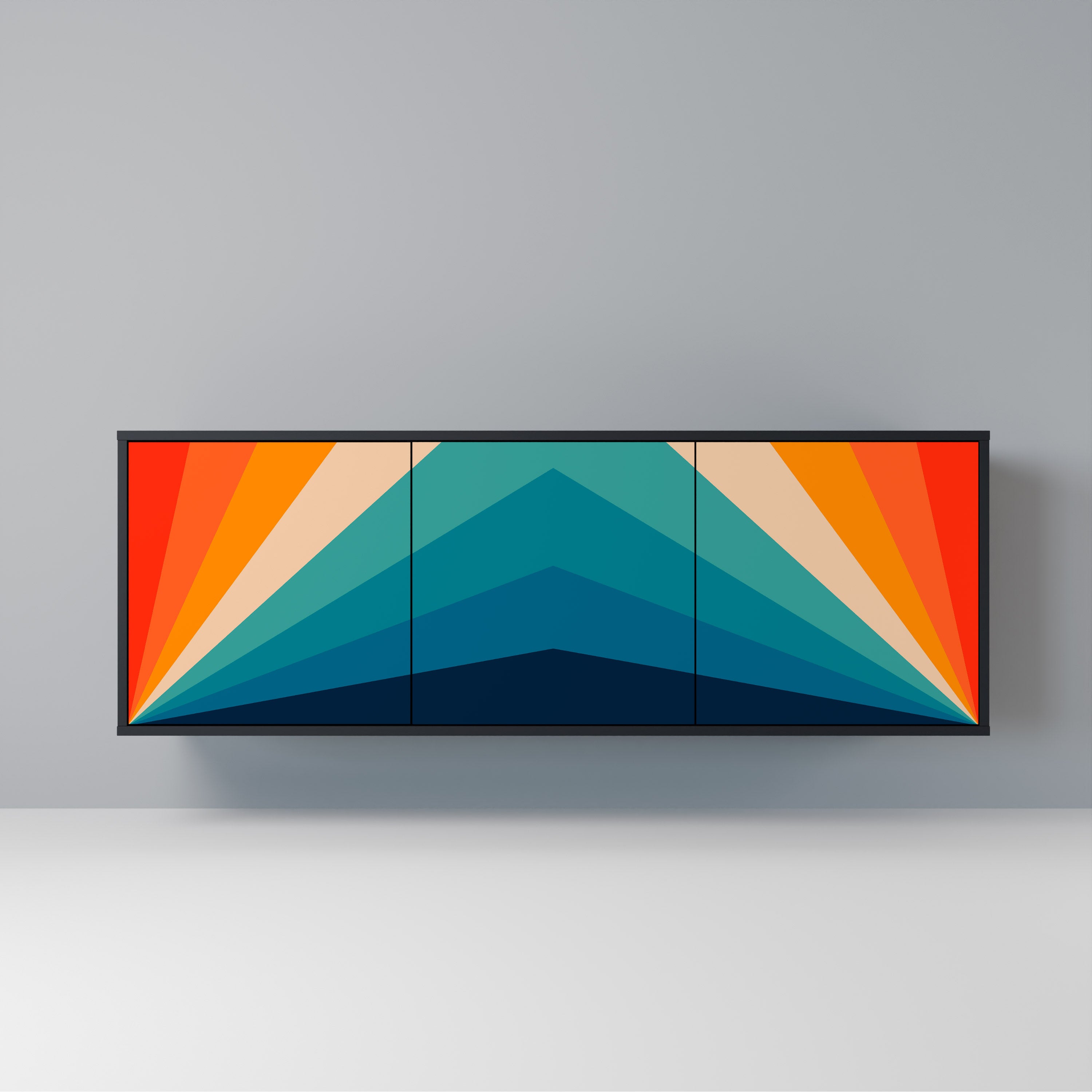 PRISM CONCUSSION 3-Door Sideboard in Black Finish