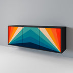 PRISM CONCUSSION Aparador de 3 Puertas en Acabado Negro