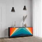 PRISM CONCUSSION Aparador de 3 Puertas en Acabado Negro