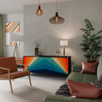 PRISM CONCUSSION Aparador de 3 Puertas en Acabado Negro