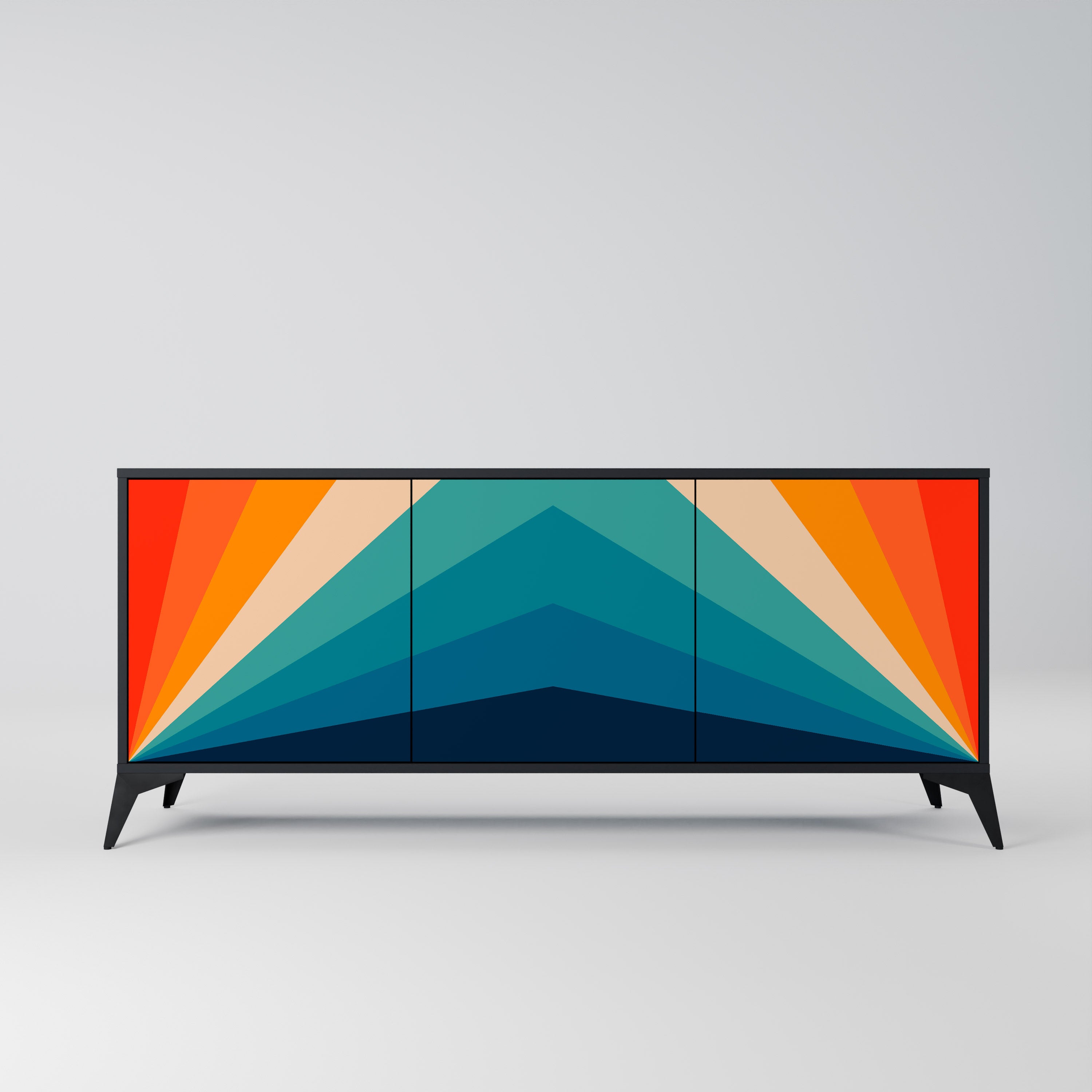 PRISM CONCUSSION 3-Door Sideboard in Black Finish