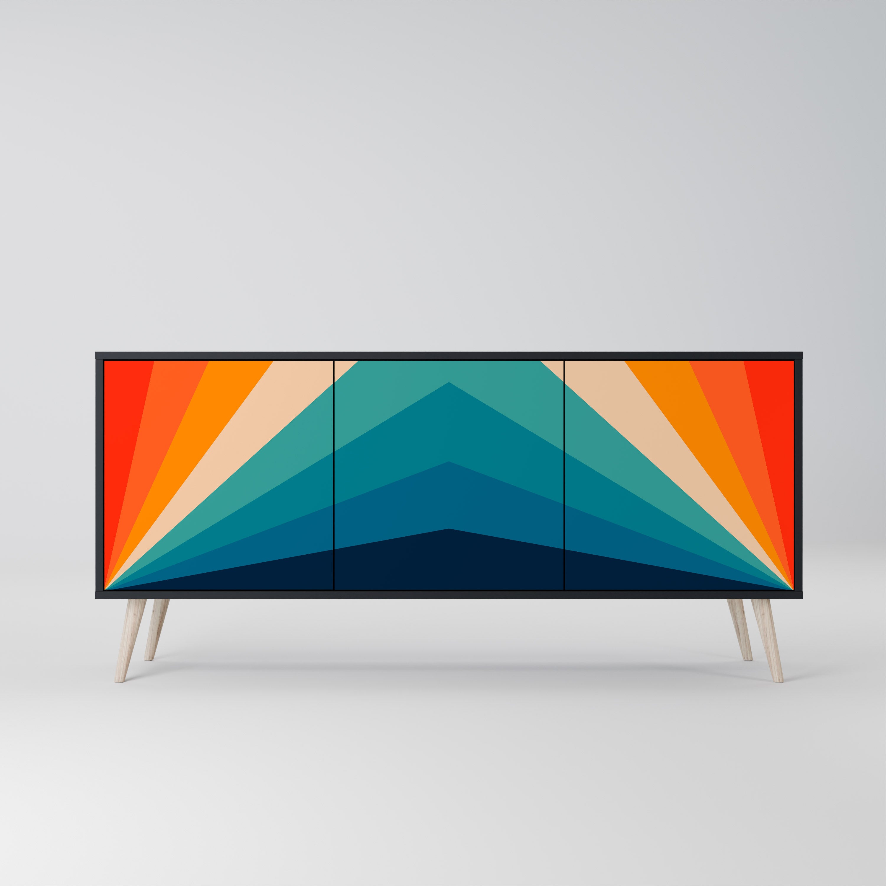 PRISM CONCUSSION 3-Door Sideboard in Black Finish