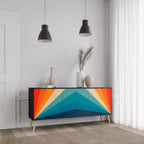 PRISM CONCUSSION Aparador de 3 Puertas en Acabado Negro