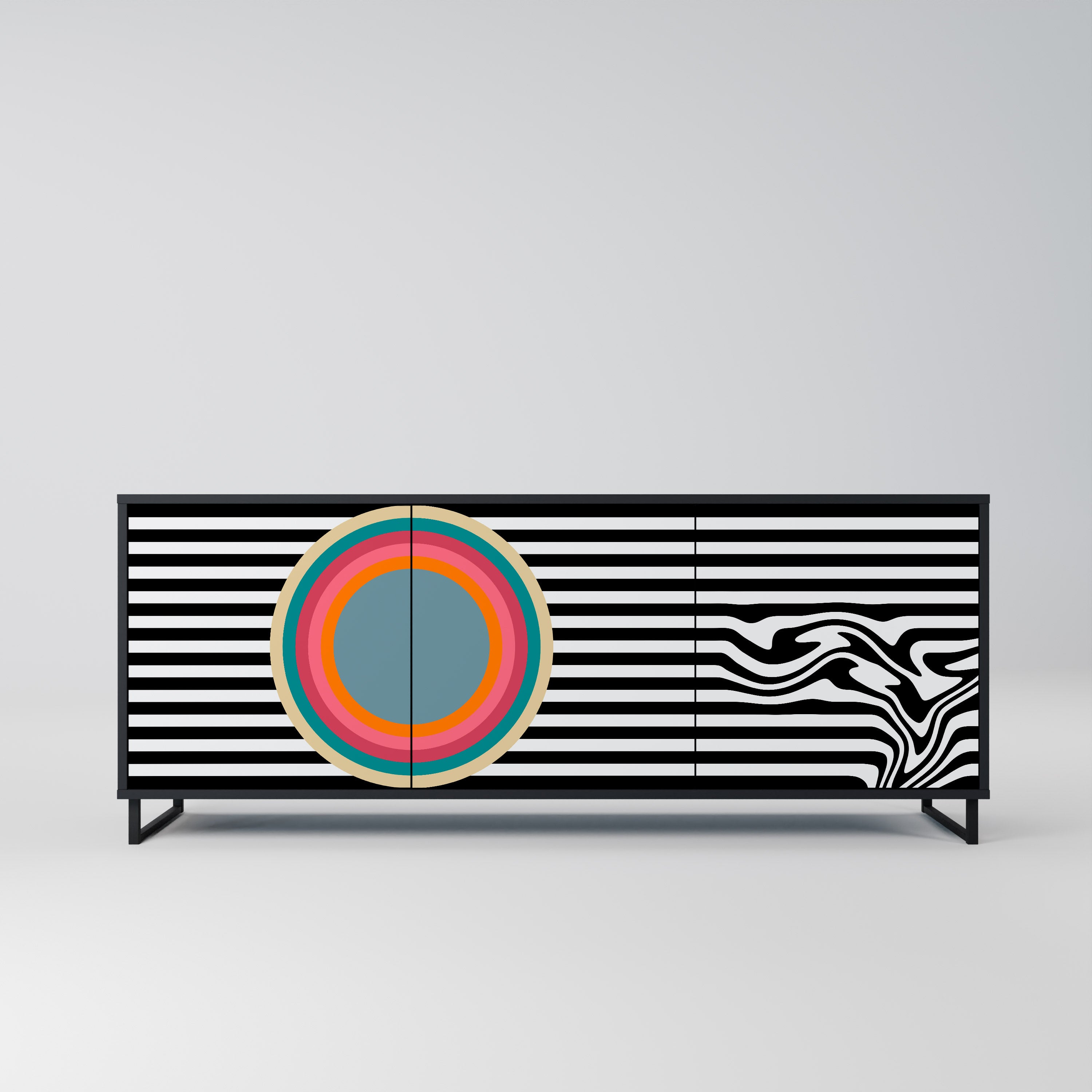 SPECTRA SHOWCASE 3-Door Sideboard in Black Finish