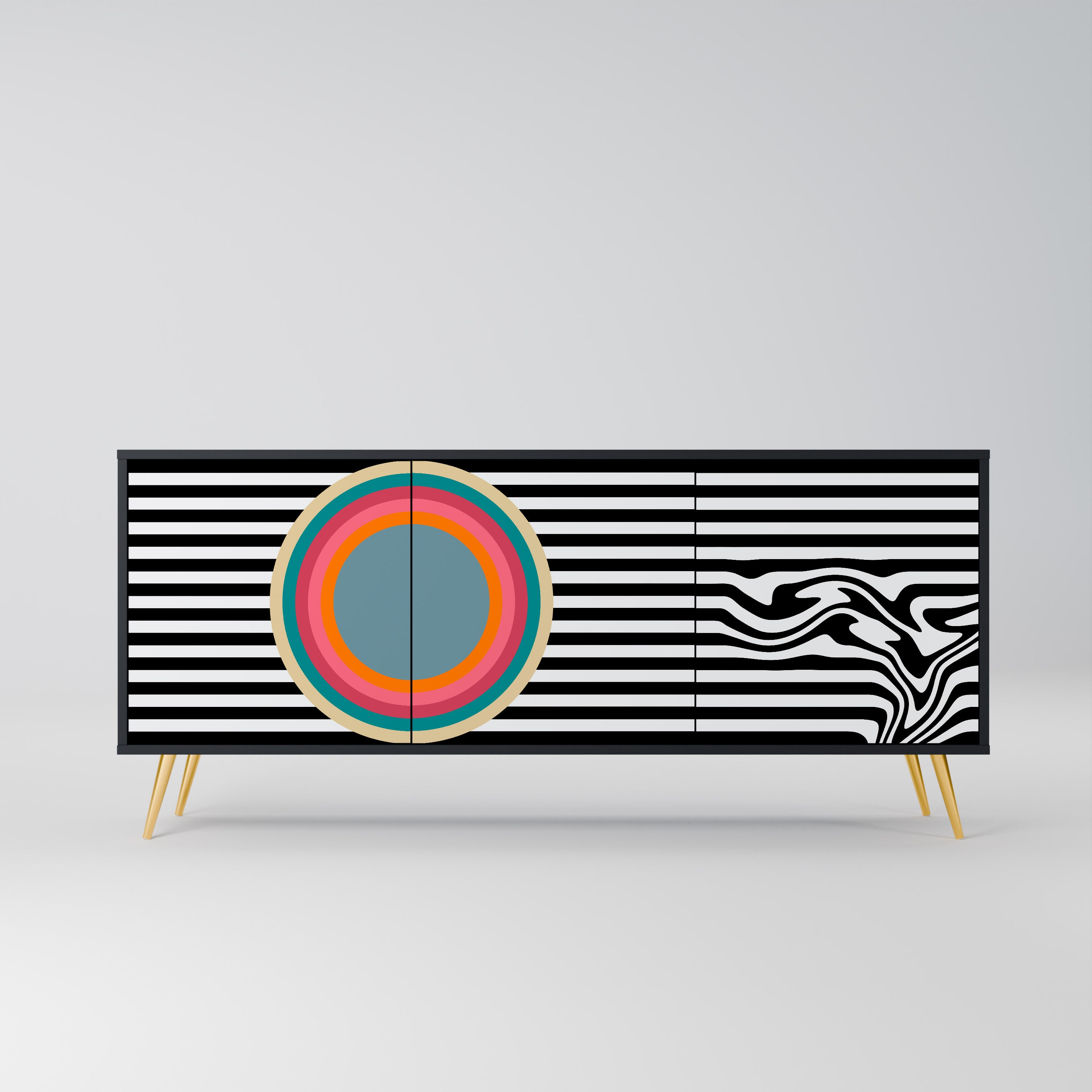 SPECTRA SHOWCASE 3-Door Sideboard in Black Finish