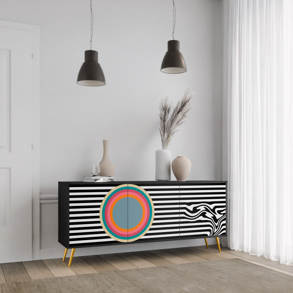 SPECTRA SHOWCASE 3-Door Sideboard in Black Finish