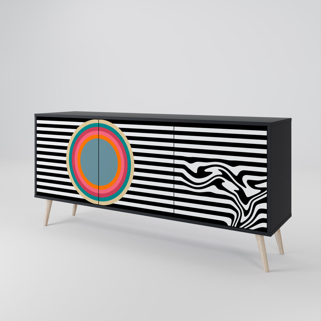 SPECTRA SHOWCASE 3-Door Sideboard in Black Finish