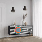 SPECTRA SHOWCASE Aparador de 3 Puertas en Acabado Negro