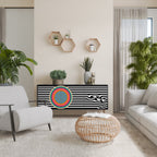 SPECTRA SHOWCASE Aparador de 3 Puertas en Acabado Negro