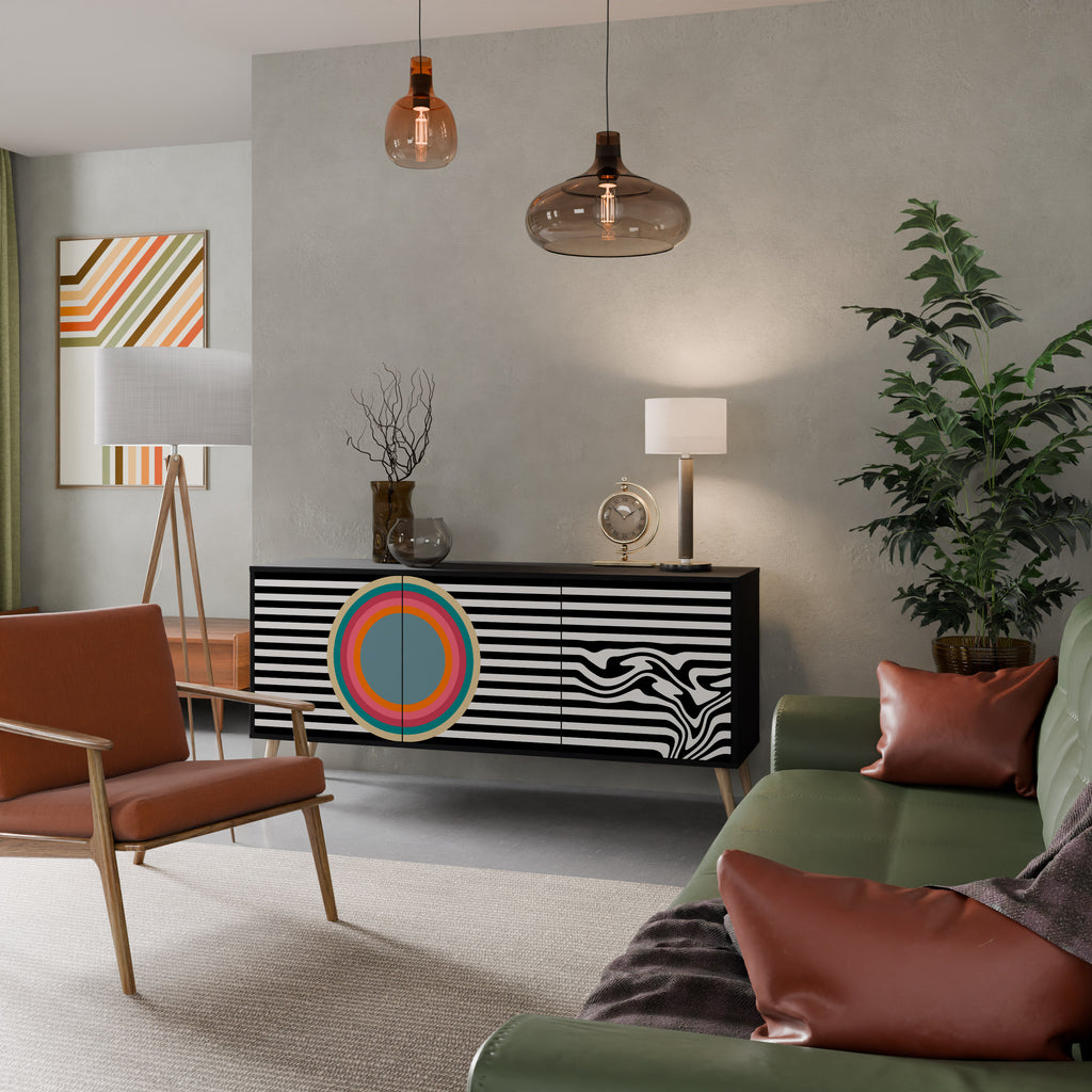 SPECTRA SHOWCASE 3-Door Sideboard in Black Finish