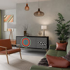 SPECTRA SHOWCASE Aparador de 3 Puertas en Acabado Negro