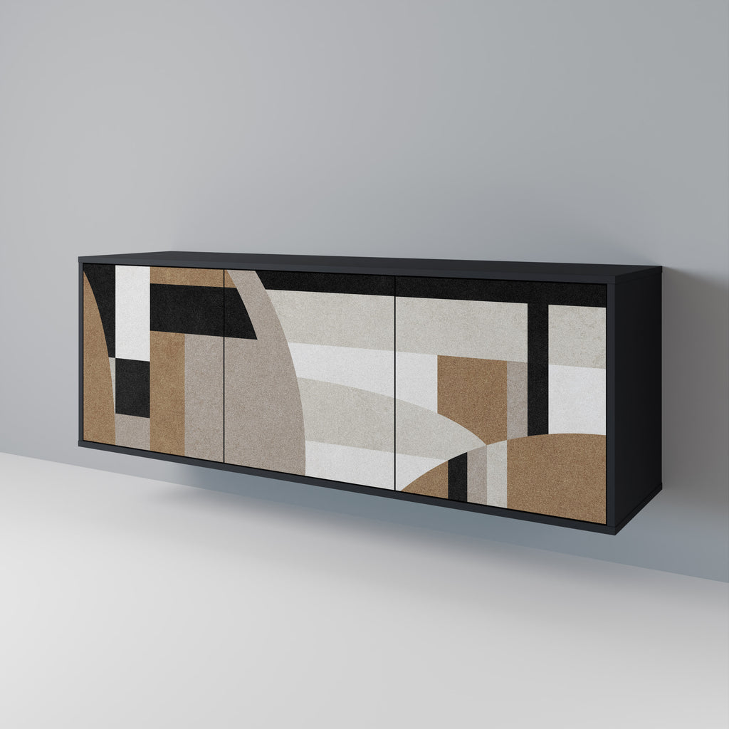 DELICATE MEMENTO 3-Door Sideboard in Black Finish