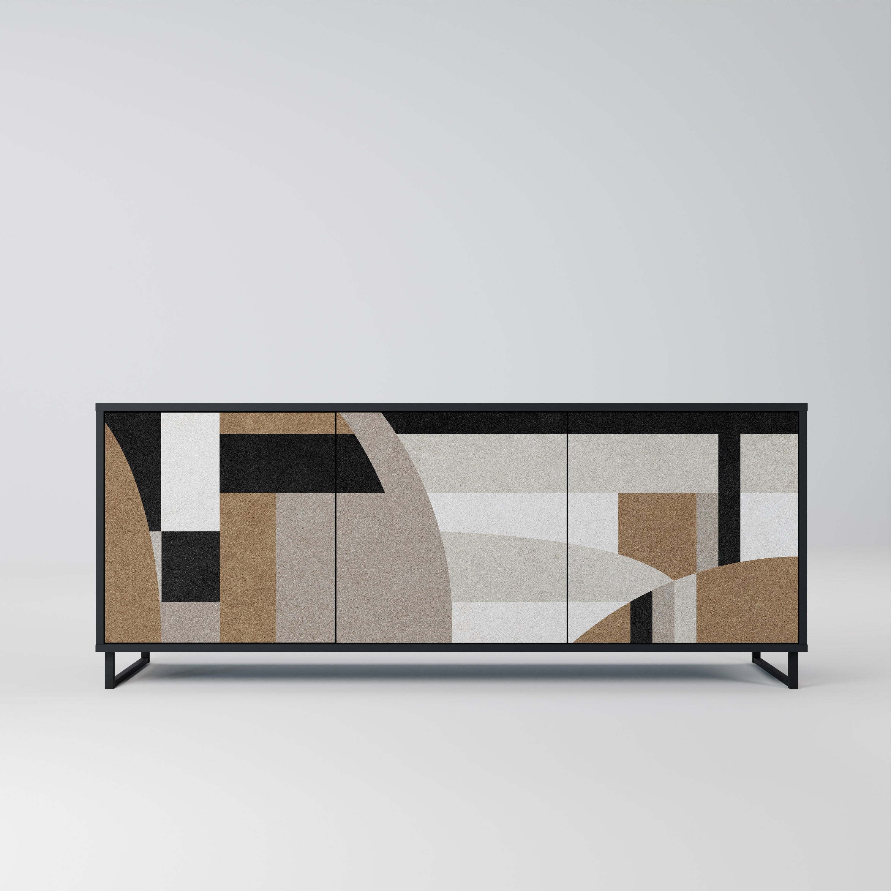 DELICATE MEMENTO 3-Door Sideboard in Black Finish