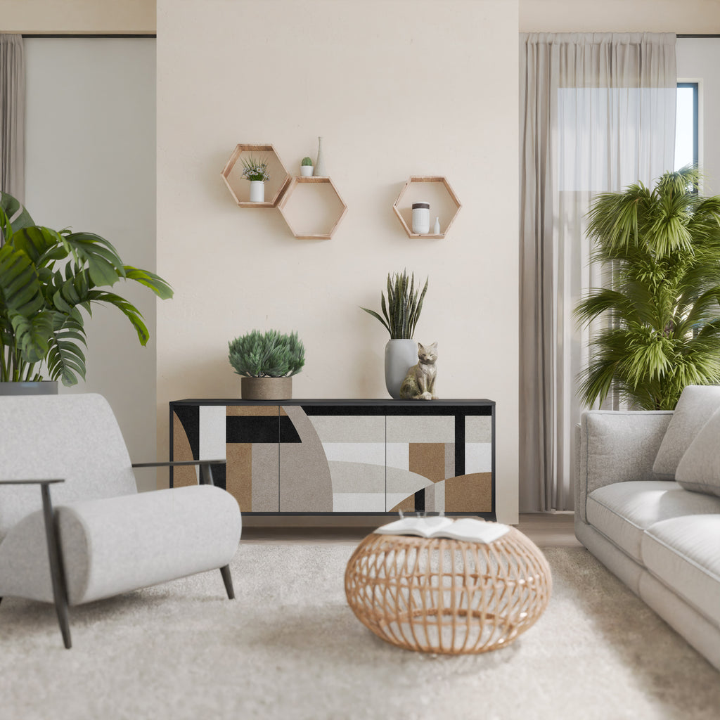 DELICATE MEMENTO 3-Door Sideboard in Black Finish