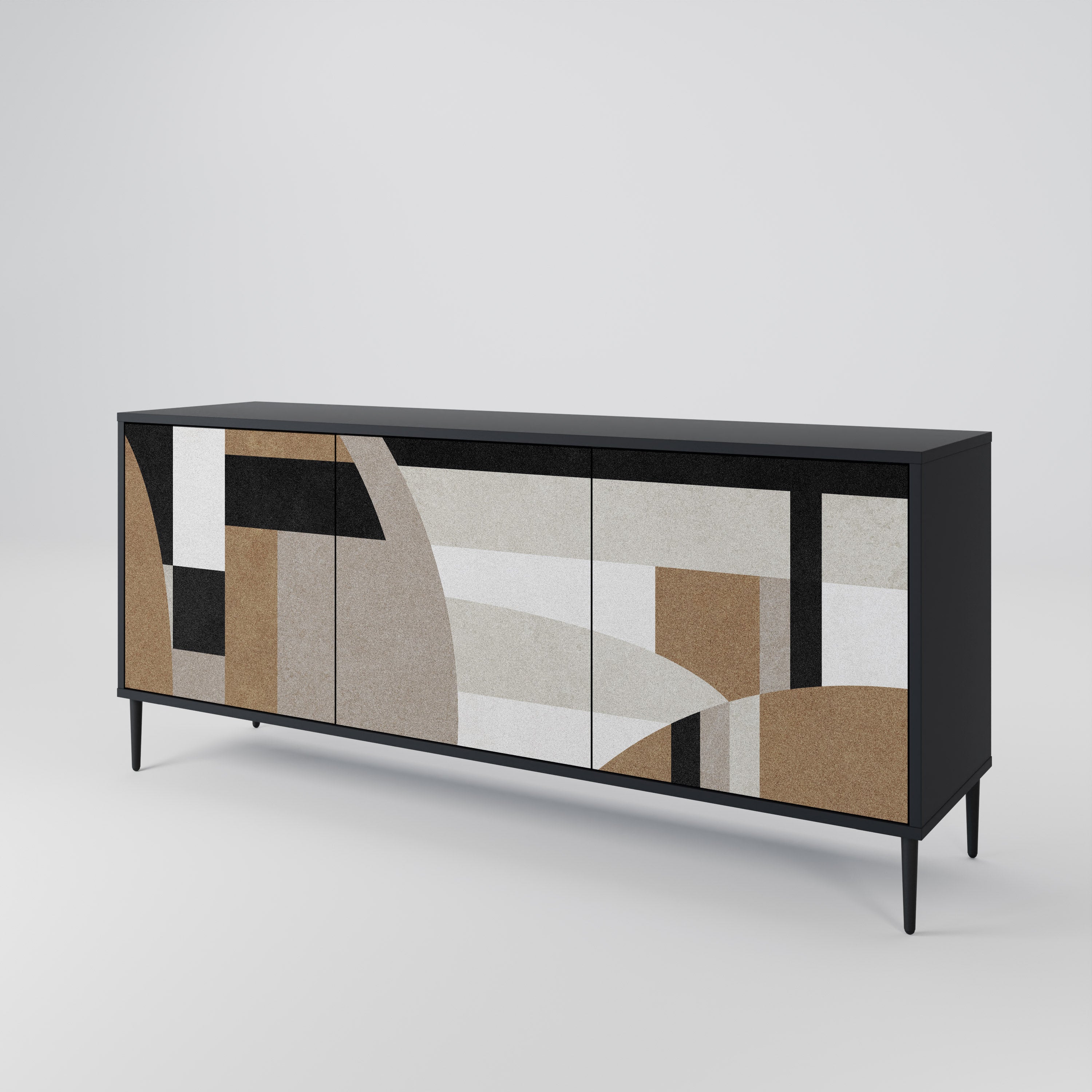 DELICATE MEMENTO 3-Door Sideboard in Black Finish