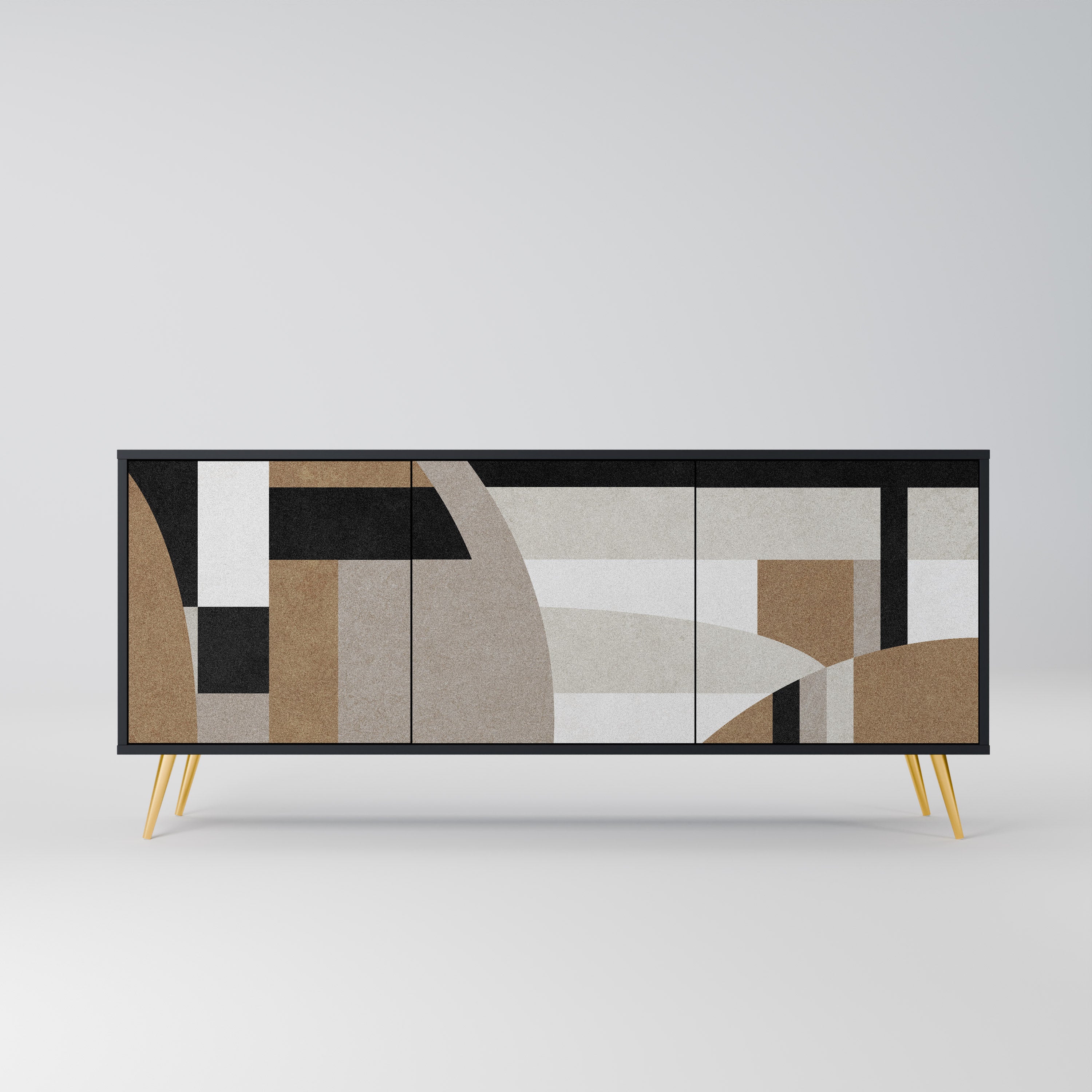 DELICATE MEMENTO 3-Door Sideboard in Black Finish
