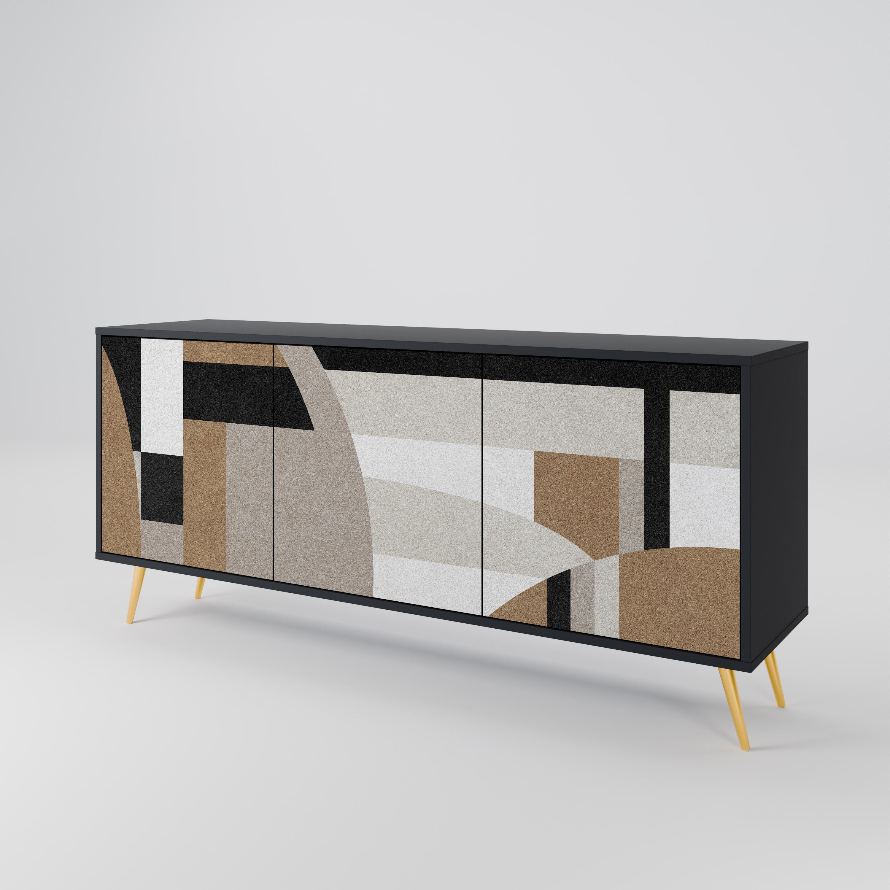 DELICATE MEMENTO 3-Door Sideboard in Black Finish