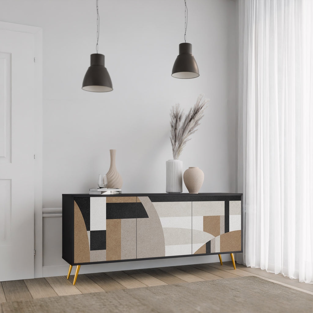DELICATE MEMENTO 3-Door Sideboard in Black Finish