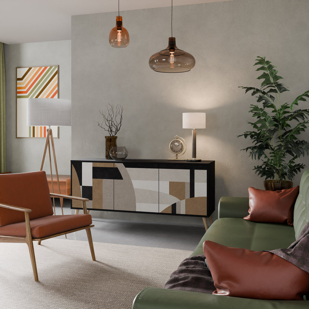 DELICATE MEMENTO 3-Door Sideboard in Black Finish