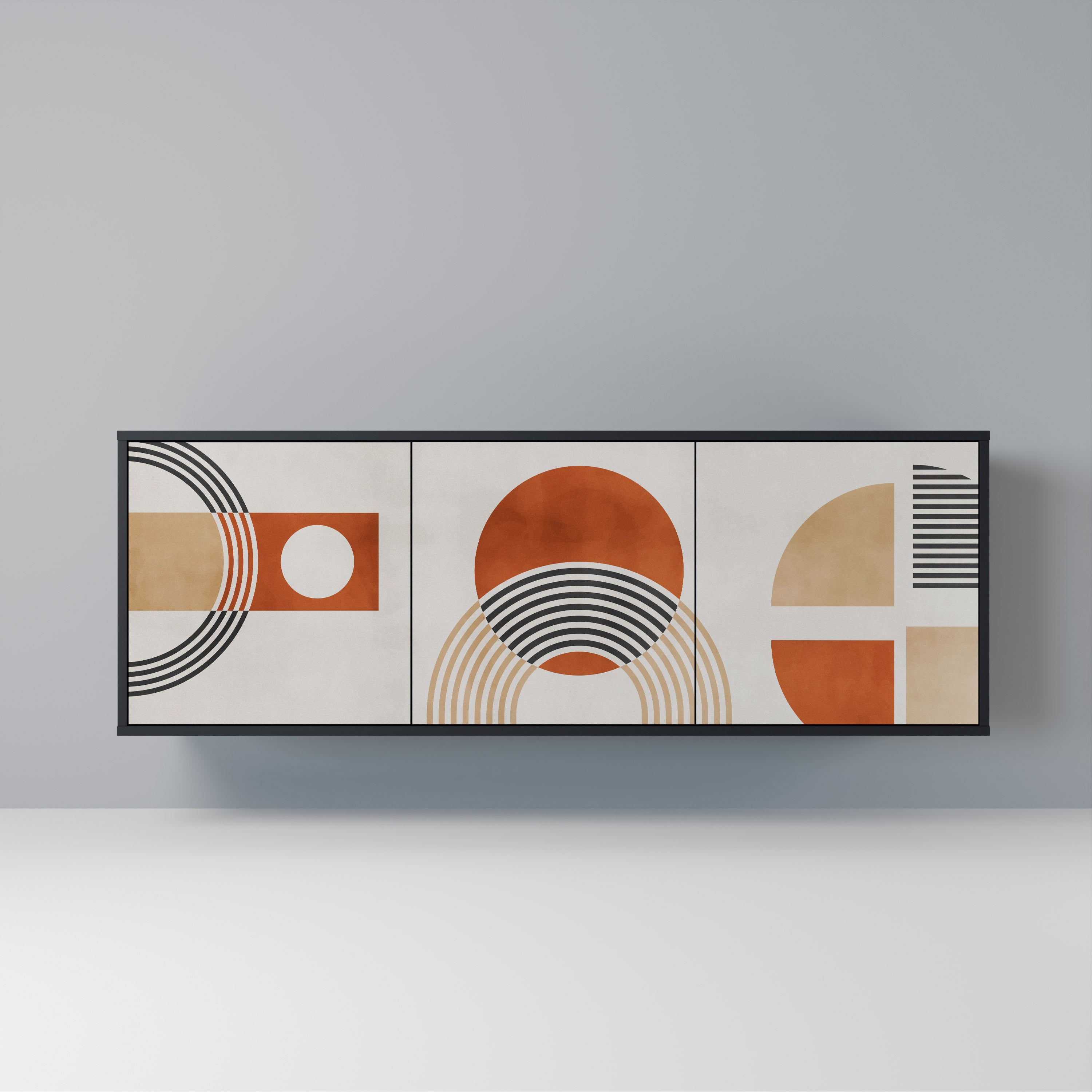 SPACE AROUND 3-Door Sideboard in Black Finish