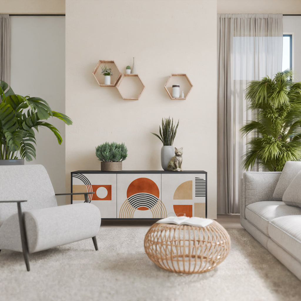 SPACE AROUND 3-Door Sideboard in Black Finish