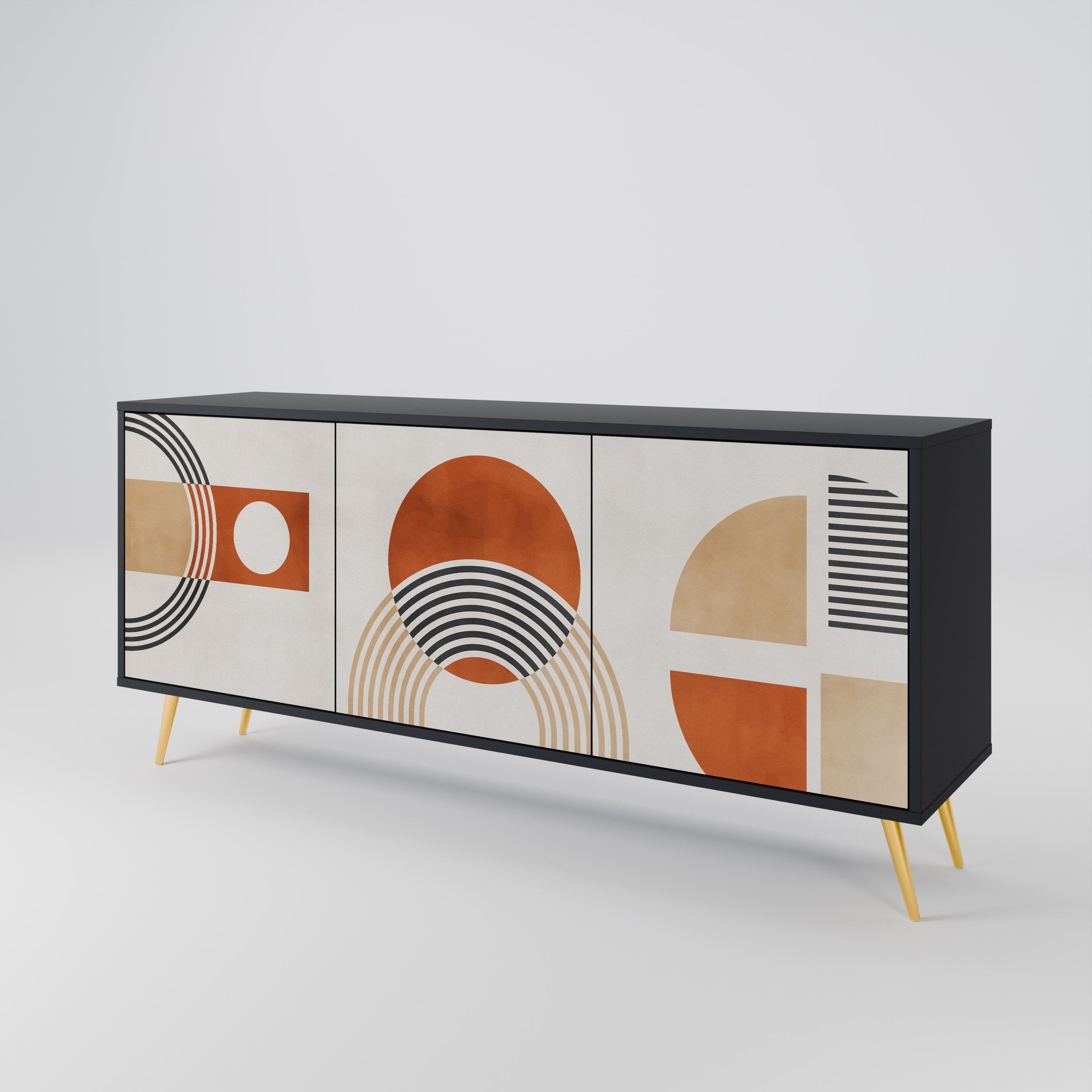 SPACE AROUND 3-Door Sideboard in Black Finish