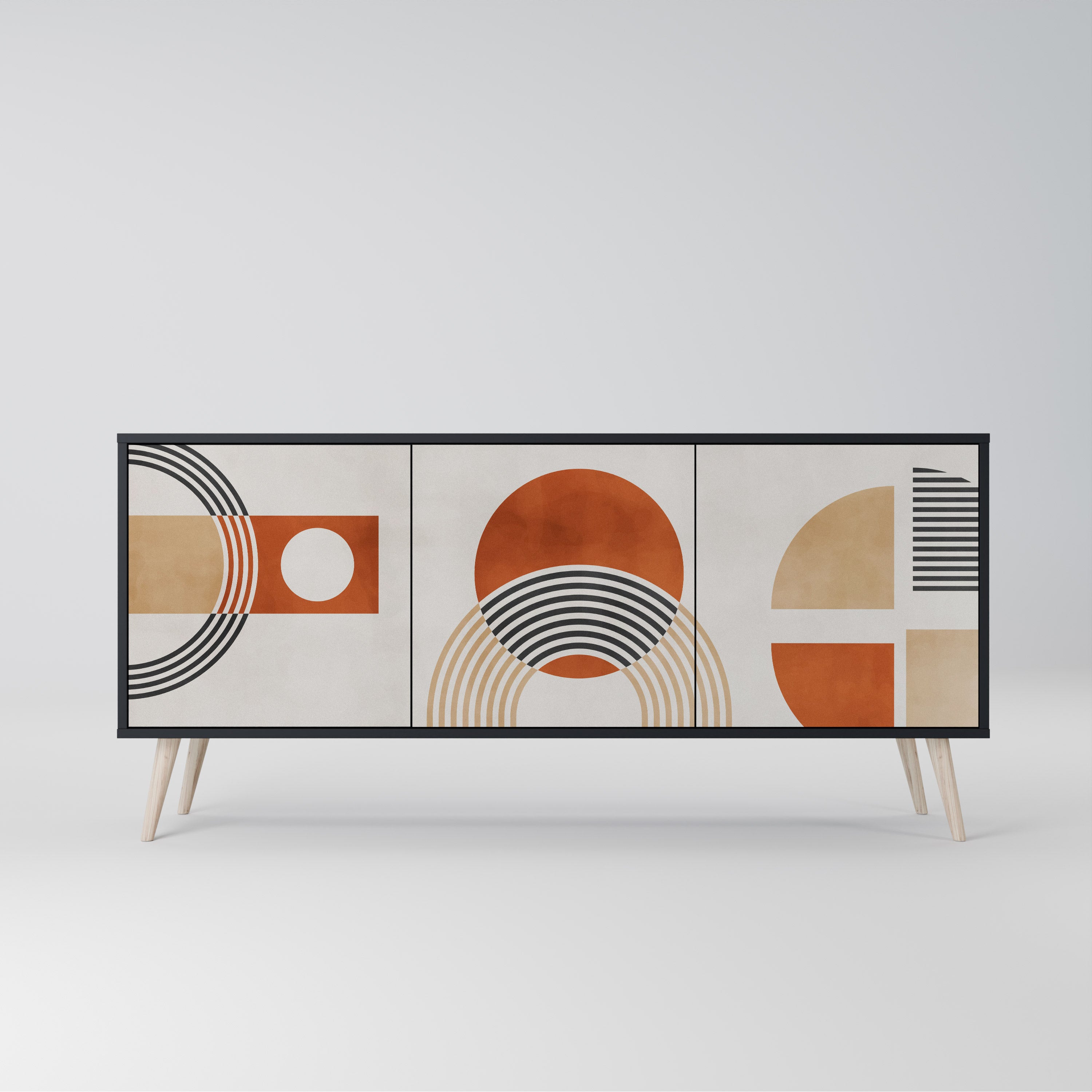 SPACE AROUND 3-Door Sideboard in Black Finish