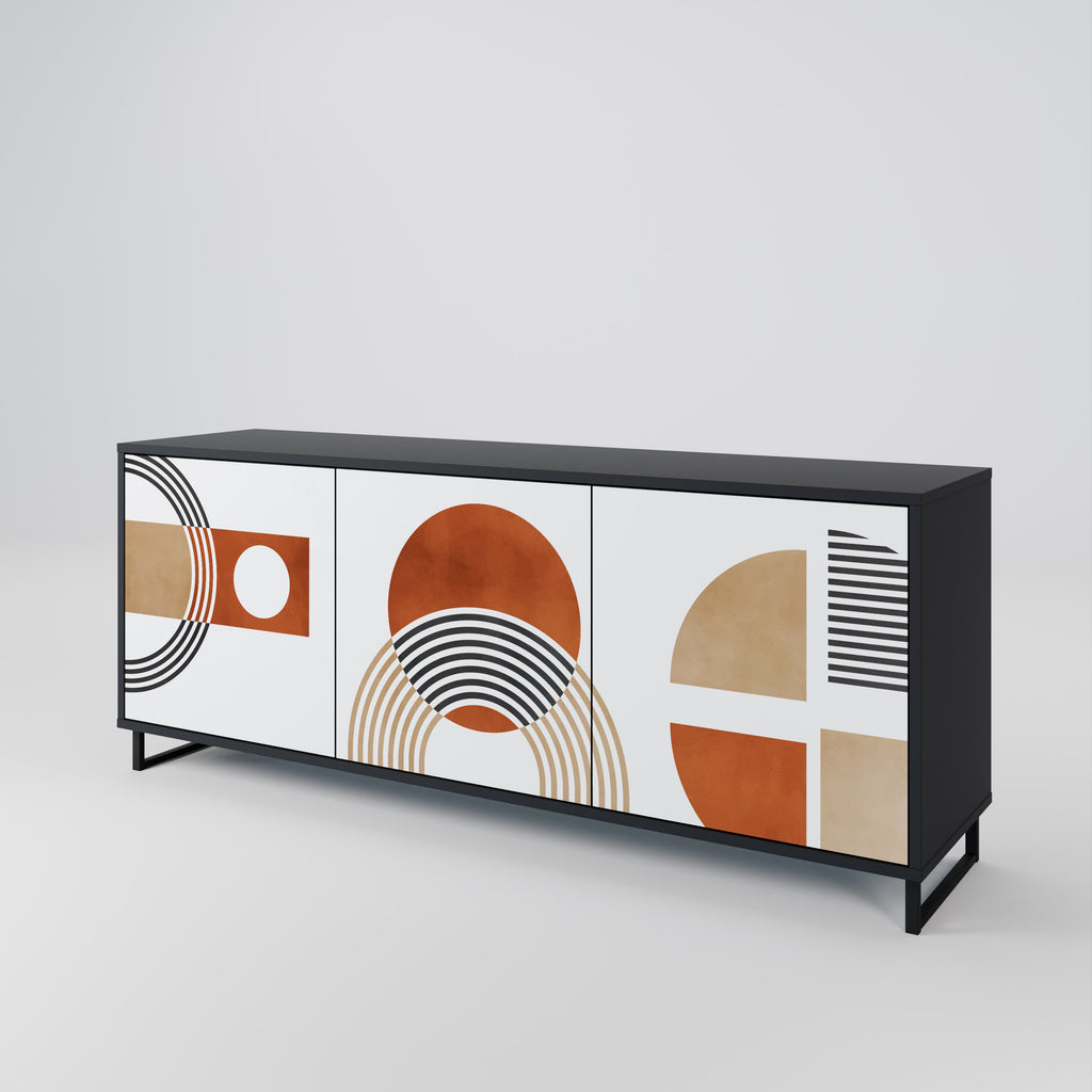 CIRCLE RHYTM 3-Door Sideboard in Black Finish