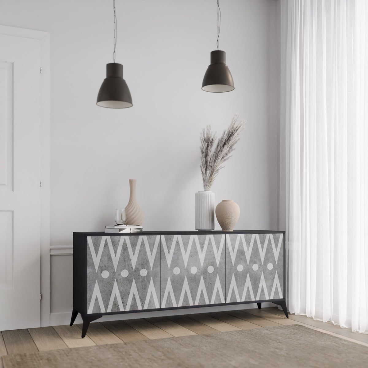 SHARP EDGES 3-Door Sideboard