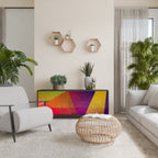 VIVID GEOMETRY Aparador de 3 Puertas en Acabado Negro