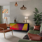 VIVID GEOMETRY Aparador de 3 Puertas en Acabado Negro