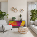 VIVID GEOMETRY Aparador de 3 Puertas en Acabado Negro