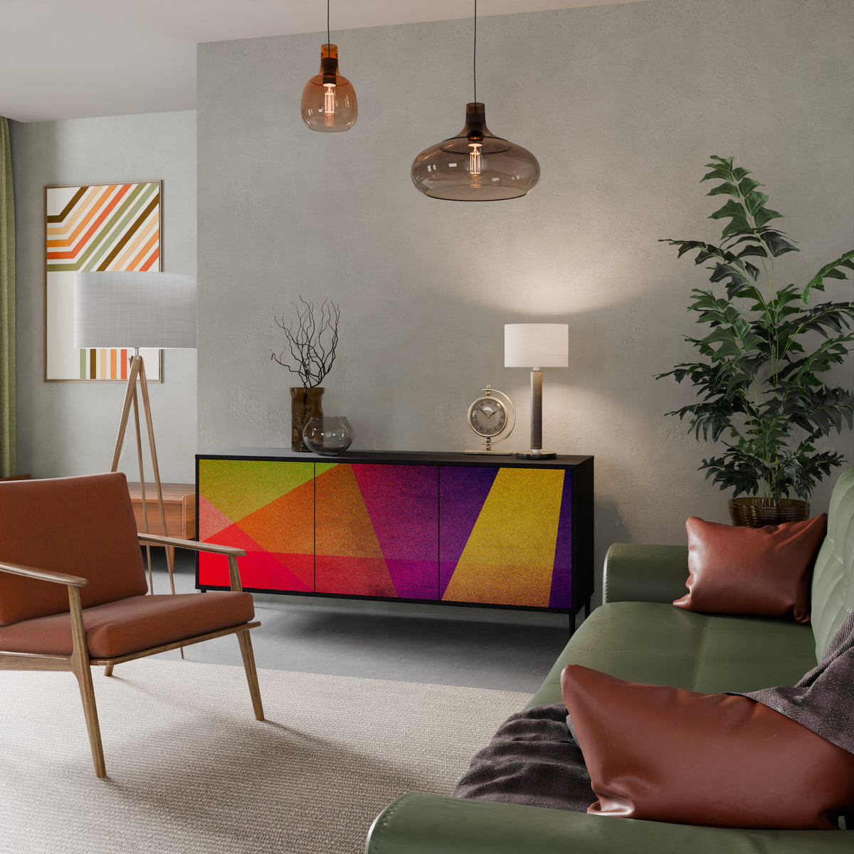 VIVID GEOMETRY 3-Door Sideboard