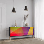 VIVID GEOMETRY Aparador de 3 Puertas en Acabado Negro