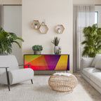 VIVID GEOMETRY Aparador de 3 Puertas en Acabado Negro