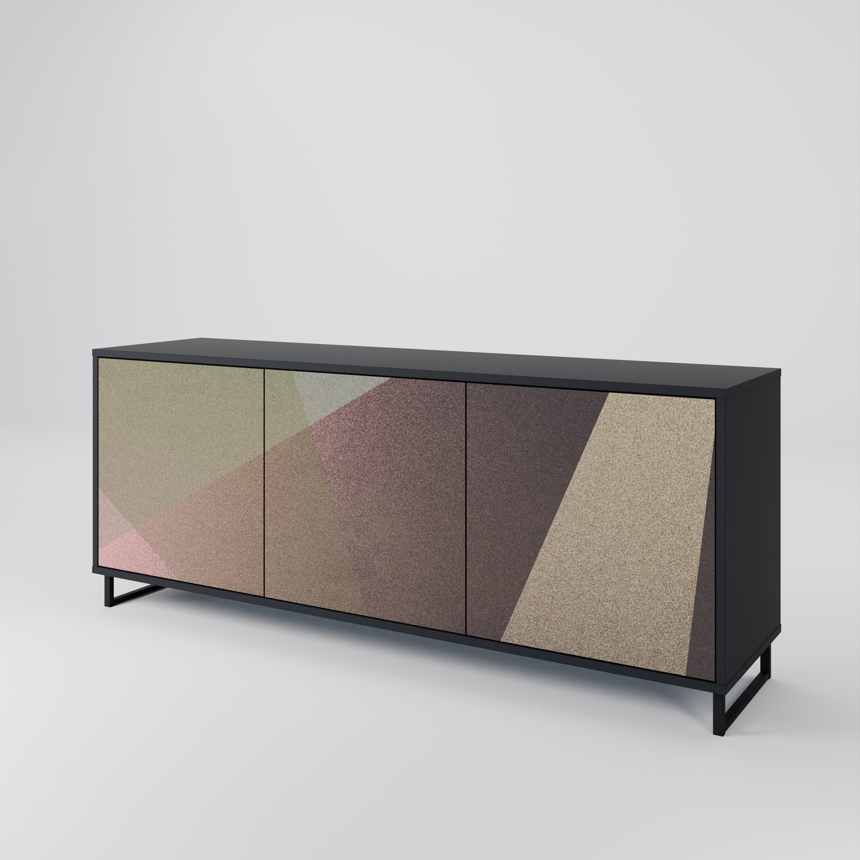 BEIGE GEOMETRY 3-Door Sideboard