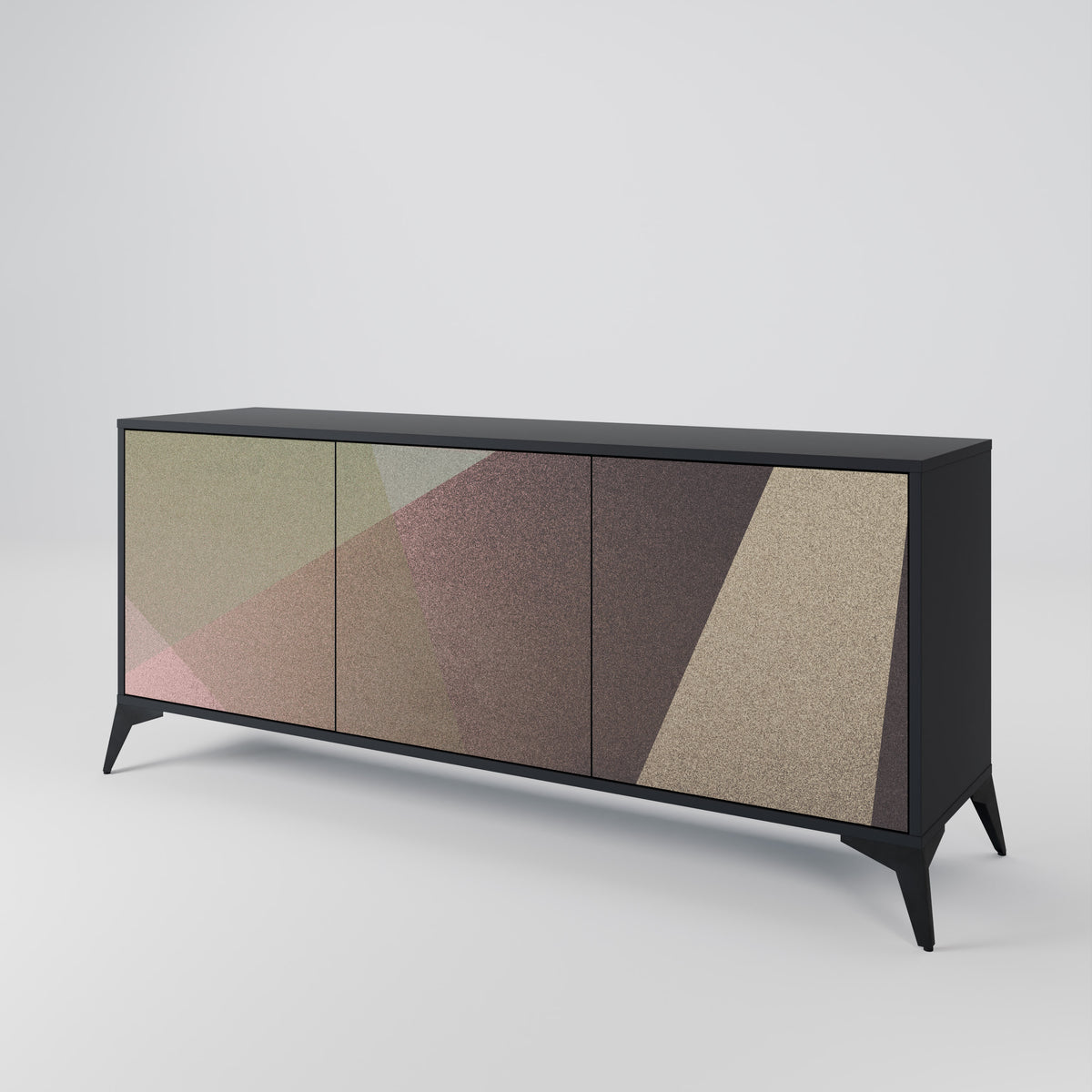BEIGE GEOMETRY Aparador de 3 Puertas