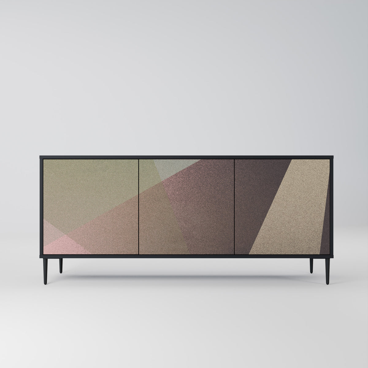 BEIGE GEOMETRY Aparador de 3 Puertas