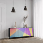 BRIGHT GEOMETRY 3-Door Sideboard in Black Finish