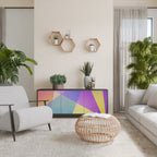 BRIGHT GEOMETRY 3-Door Sideboard in Black Finish