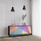 BRIGHT GEOMETRY 3-Door Sideboard in Black Finish