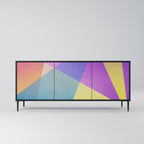 BRIGHT GEOMETRY 3-Door Sideboard in Black Finish