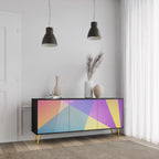 BRIGHT GEOMETRY 3-Door Sideboard in Black Finish