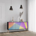 BRIGHT GEOMETRY 3-Door Sideboard in Black Finish
