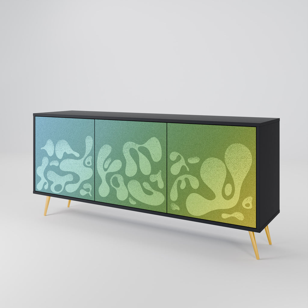IRREGULAR BLUE 3-Door Sideboard in Black Finish