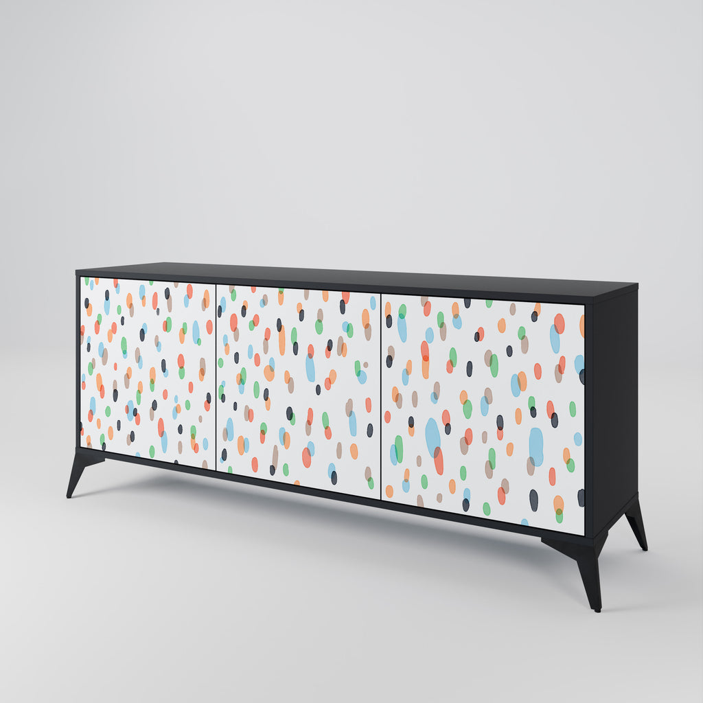 ENERGETIC SPOTS 3-Door Sideboard in Black Finish